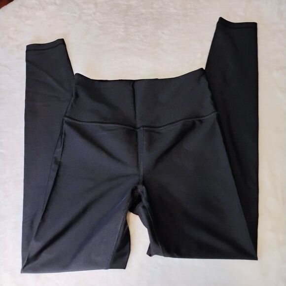Athleta Elation Sheen Tight High Rise 7/8 Leggings XS Black Metallic Y3K Yoga - Picture 3 of 16